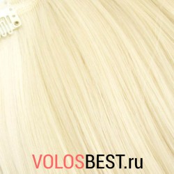 Волосы на заколках набор прямые шведский блонд тон №60/613
